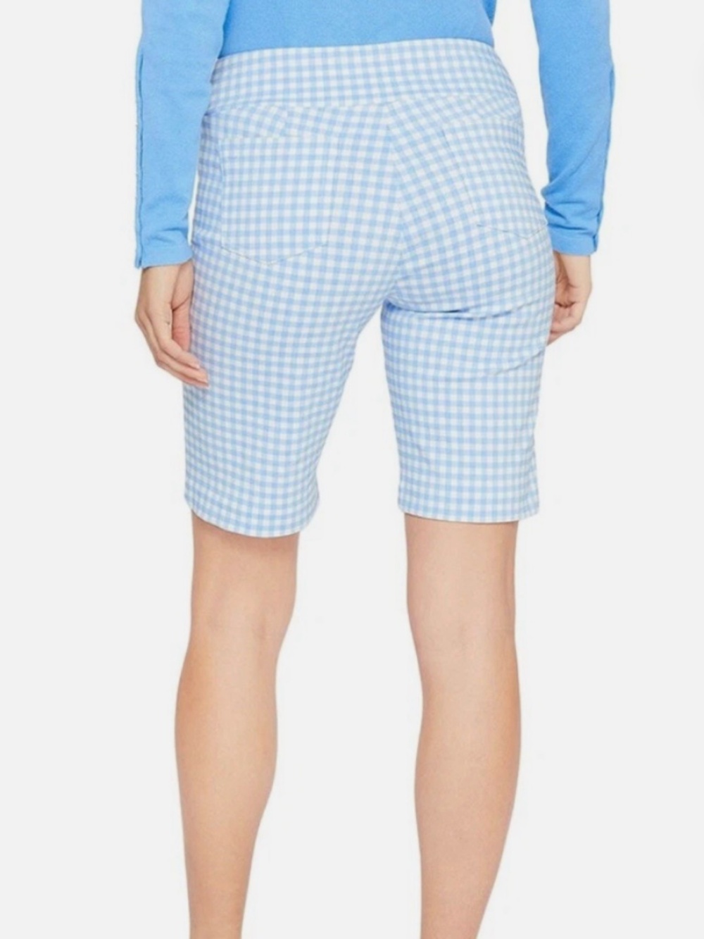 J. McLaughlin Masie gingham check 9" Bermuda shorts, 8, CB2637 - Picture 2 of 7